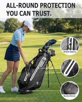Dragon Tiger waterproof golf stand bag lightweight design eases walking rounds.