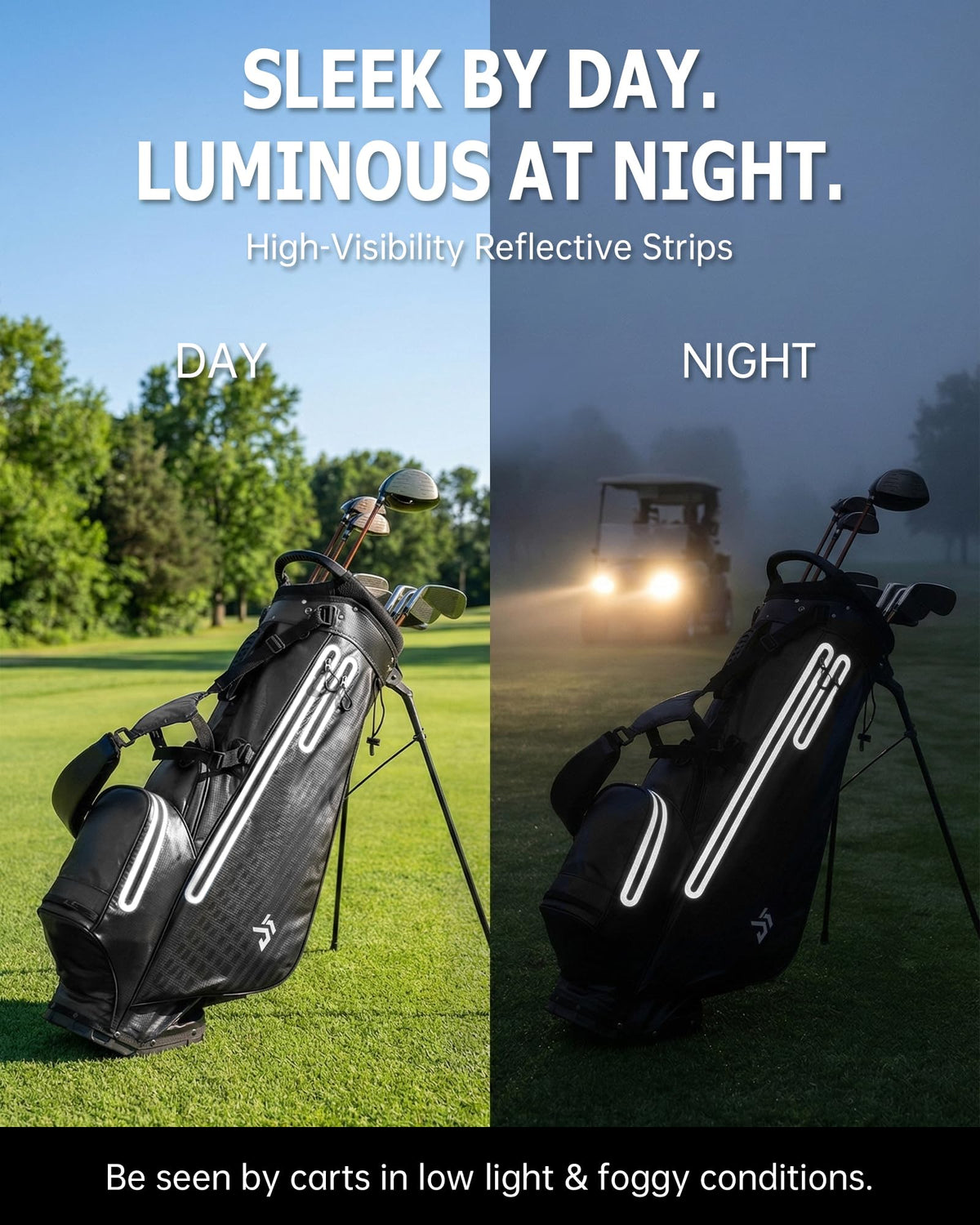 Dragon Tiger waterproof golf stand bag side view highlights lightweight carry and stability on greens.
