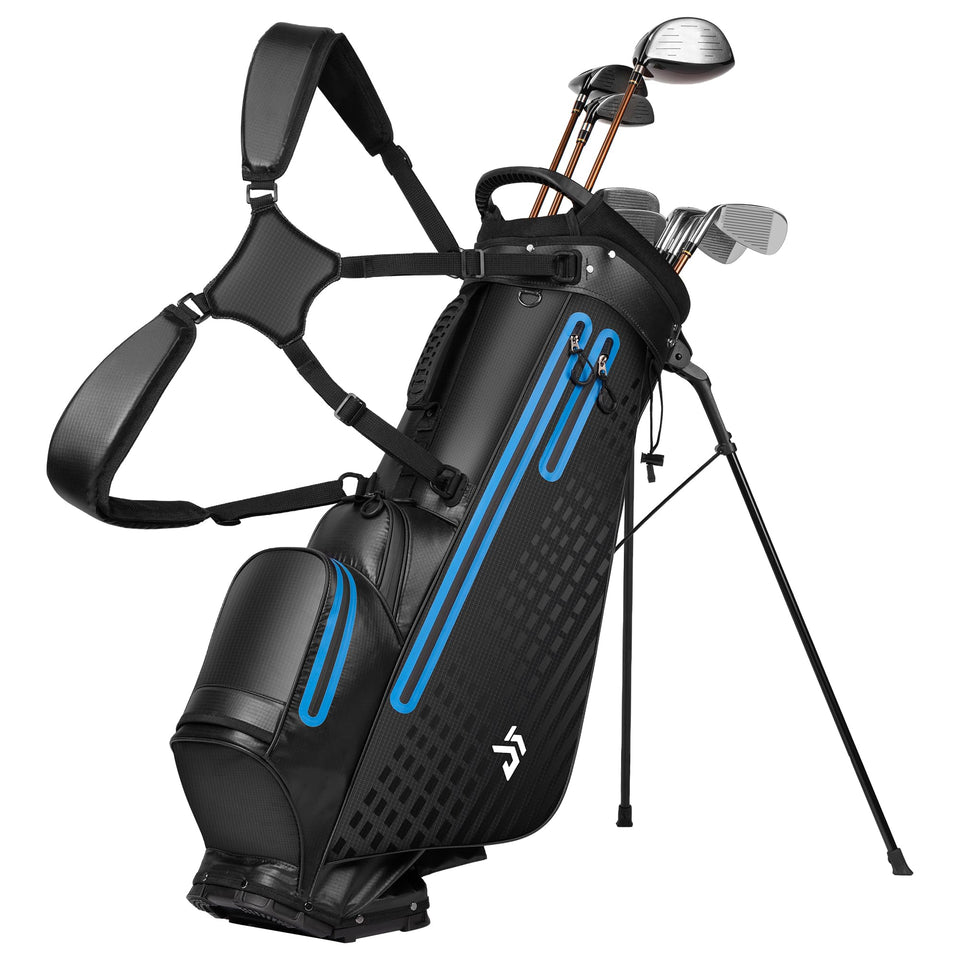 Dragon Tiger waterproof golf stand bag keeps clubs dry in rain.