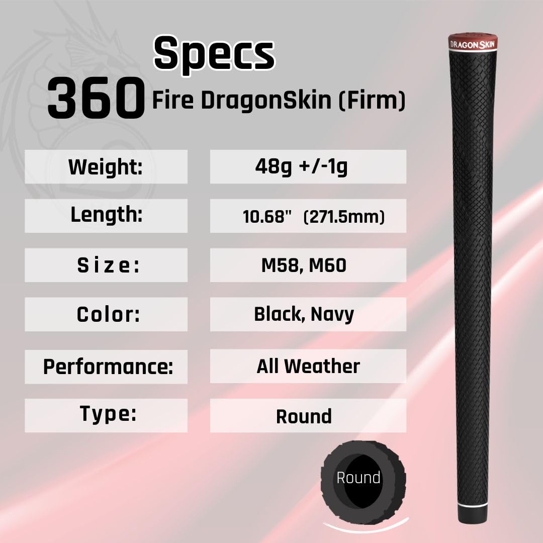DragonSkinGolf 360 grip designed for woods irons wedges with twist control