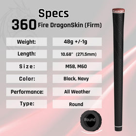 Dragon Skin Golf Grip 360: all-weather comfort with ergonomic butt