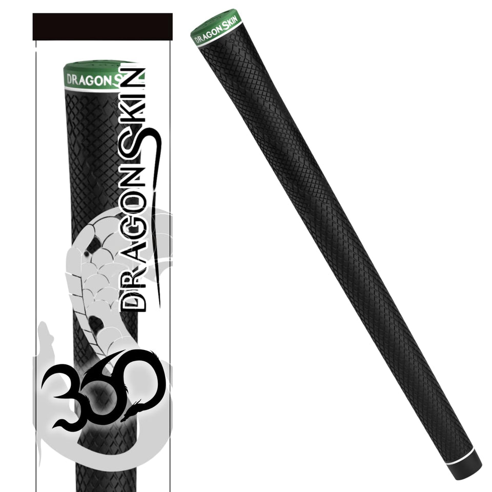 Dragon Skin Golf Grip 360 Green Cap close-up showing anti-slip Dragon Scale texture.