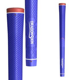 DragonSkinGrip Golf Red Cap Fire Firm 60 Rib Navy front view, ergonomic convex butt end for comfortable grip.