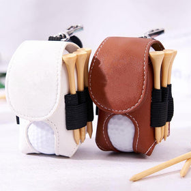 Drawelry personalized golf bag white side tees highlights tee storage for quick access.