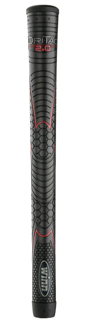 Jet black grip with red accents improves visibility on the course.