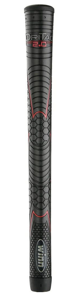 Jet black grip with red accents improves visibility on the course.