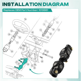 Drive Up 1013861 steering joint packaging ready-for-installation in golf cart repair kit