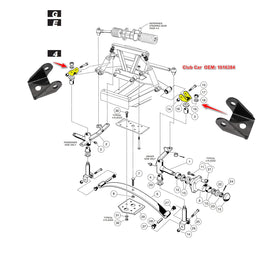 OEM 1016384 reference for Club Car DS Delta Upper Clevis.