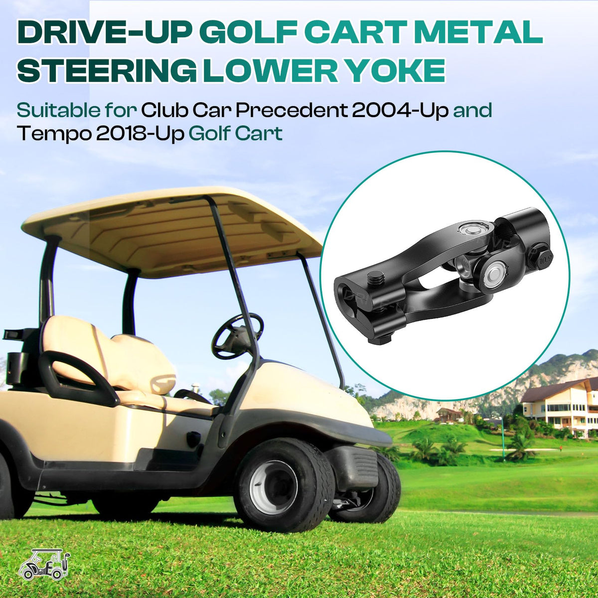 DRIVE UP 103810201 compatible lower yoke supports Club Car models.
