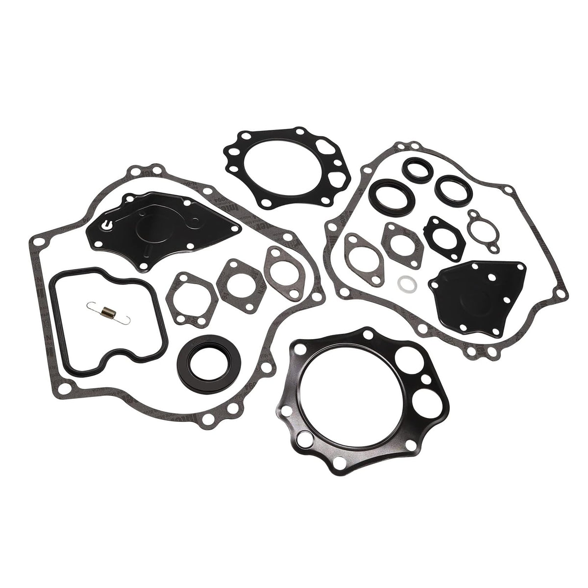 DRIVE UP 22-piece gasket kit laid out for Club Car engines, ready for maintenance.