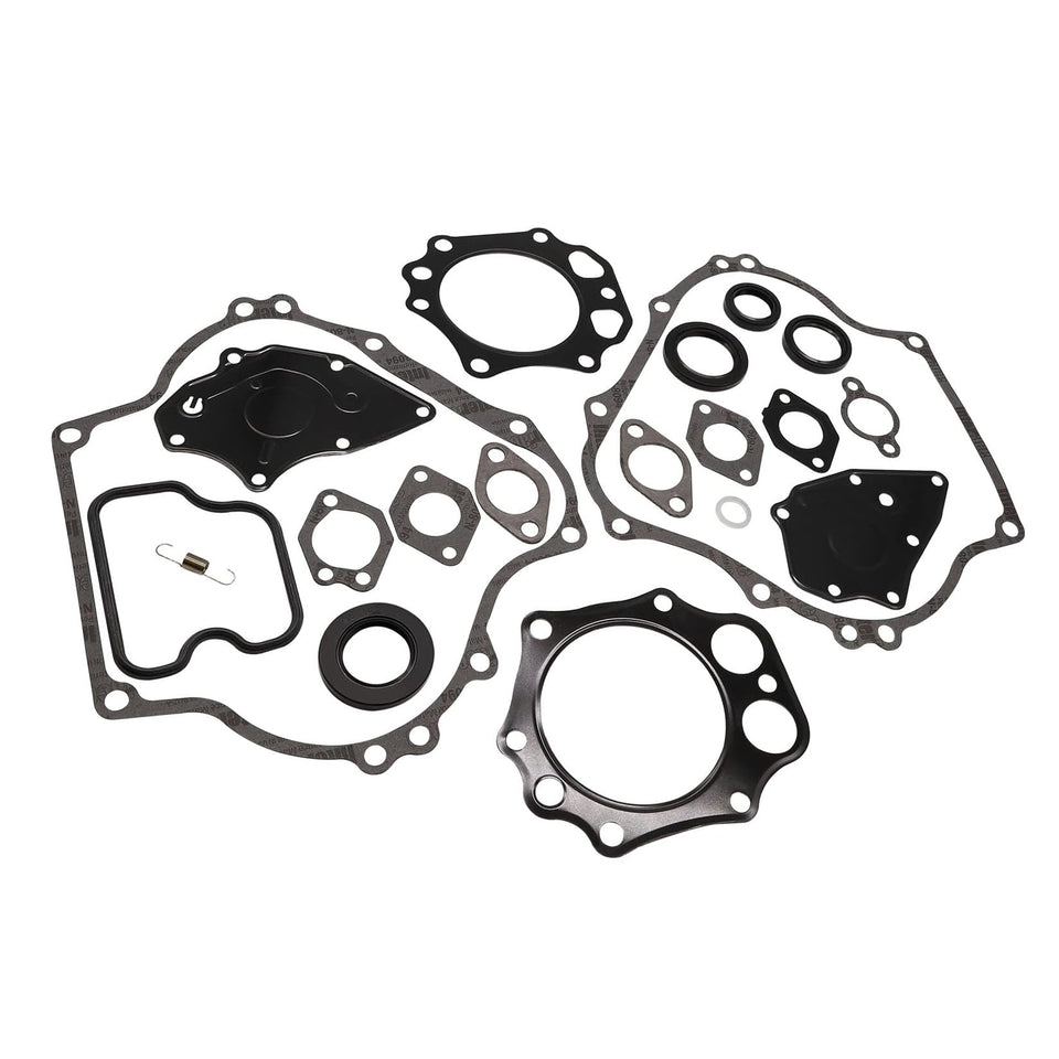 DRIVE UP 22-piece gasket kit laid out for Club Car engines, ready for maintenance.