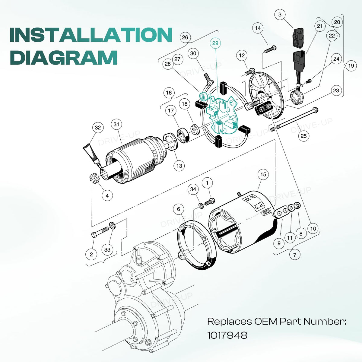 Compatible with 1994-up JBS/GE motor parts for 58/59 models