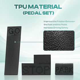 Drive Up accelerator pedal pad DS enhances foot grip and driving feel.