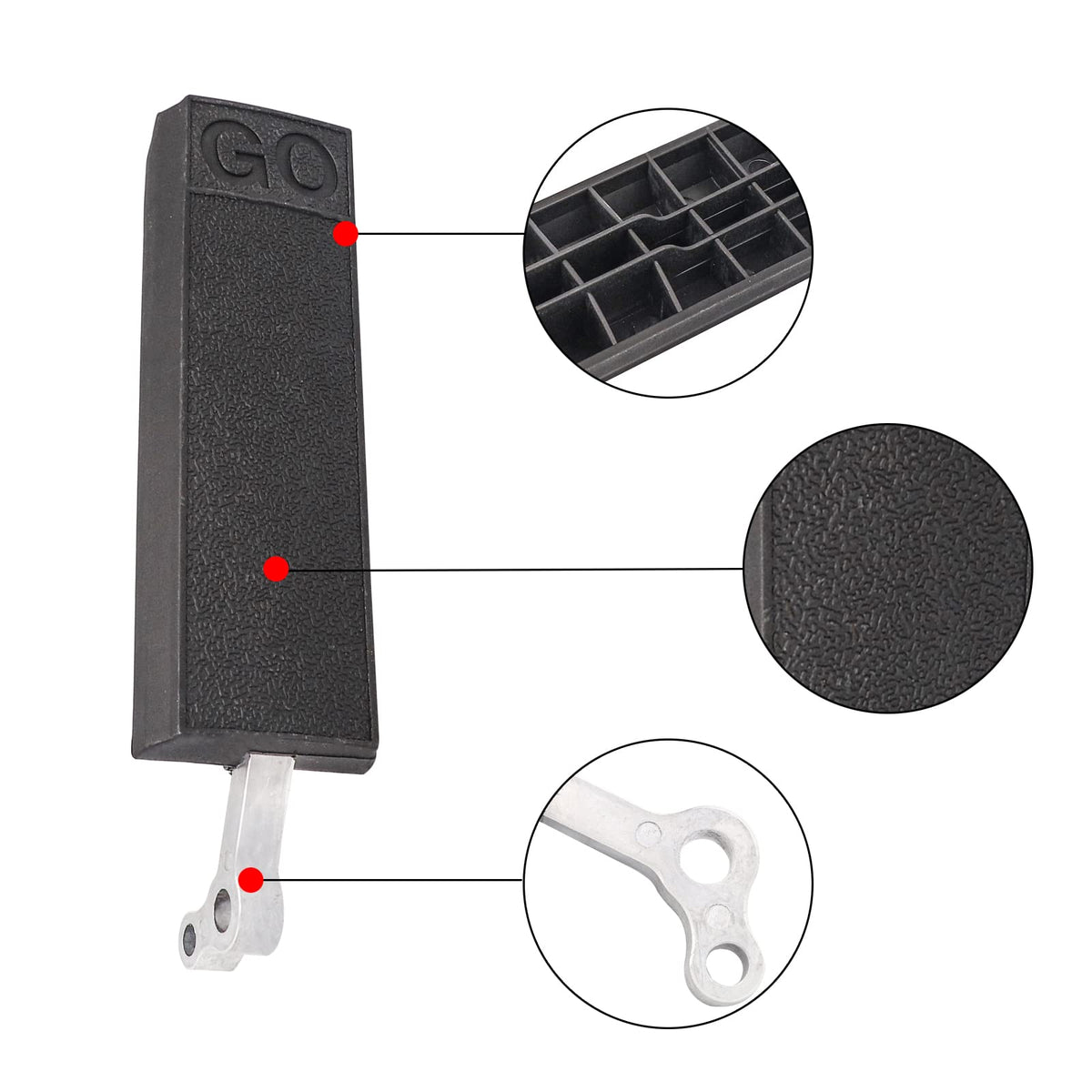 Drive Up accelerator pedal sub-assembly for Club Car XRT, front view, OEM-style fit.