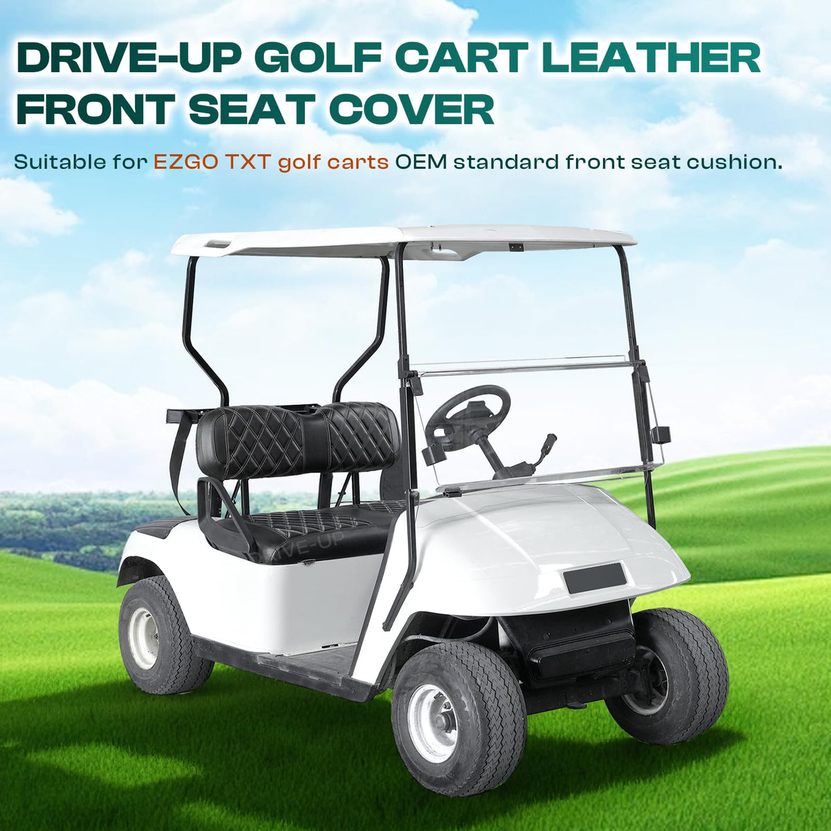 DRIVE UP anti-scratch and stain-resistant seat cover for carts.