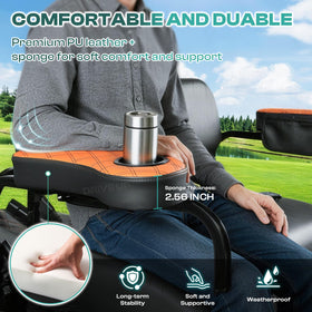 DRIVE UP packaging includes two armrests and mounting hardware