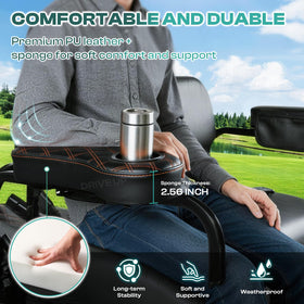 Drive Up armrest quilted design enhances golf cart interior aesthetics