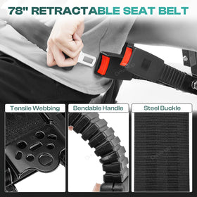 Drive Up automatic retractor neatly tucks the belt away.