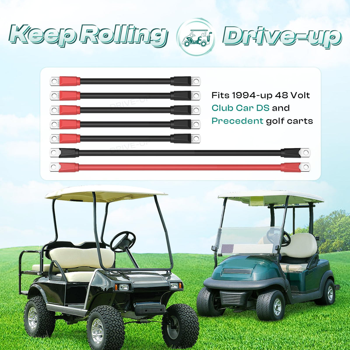 Drive Up heavy gauge 4ga copper wires in cable assembly, rugged durability