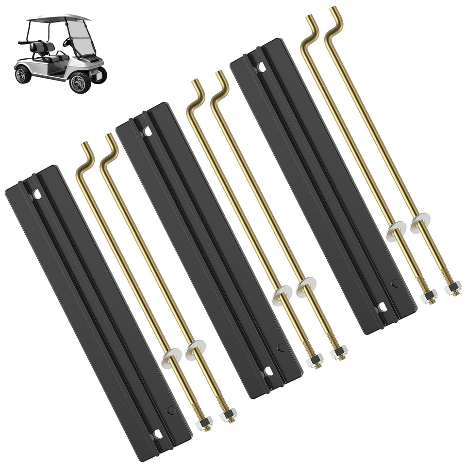 Drive Up battery hold-down plate assembly secures the cart's battery pack for Club Car DS.