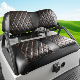 Drive Up Black Diamond front seat cover on Club Car DS boosts protection and style on the go.