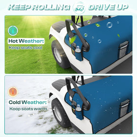 DRIVE UP blue golf cart towel blanket adds warmth and moisture absorption.