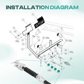 Drive Up brake cable close-up, stainless steel core and robust build.