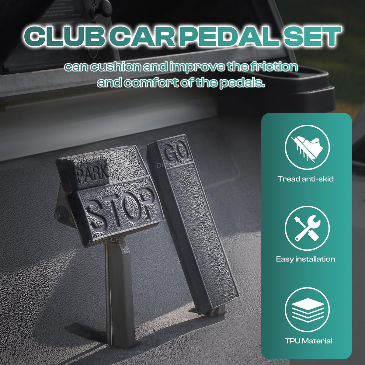 Drive Up brake pedal pad DS boosts pedal control and safety.