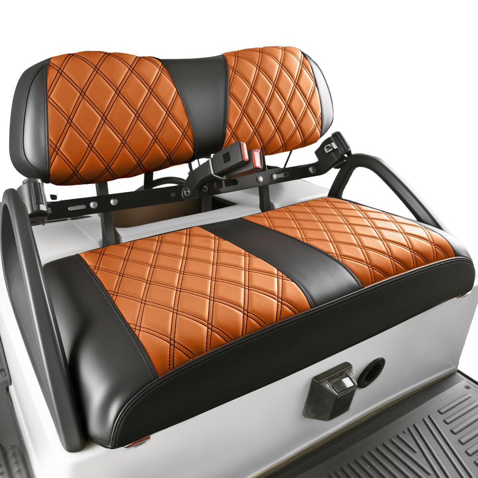 DRIVE UP front-seat-cover in brown PVC with a diamond pattern for Club Car DS