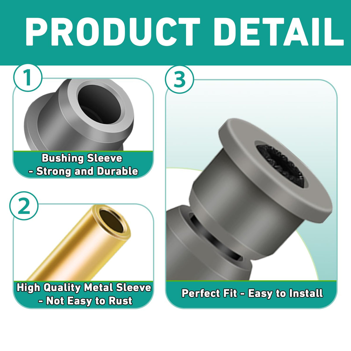 Drive Up bushing sleeves set supports long-lasting cushions