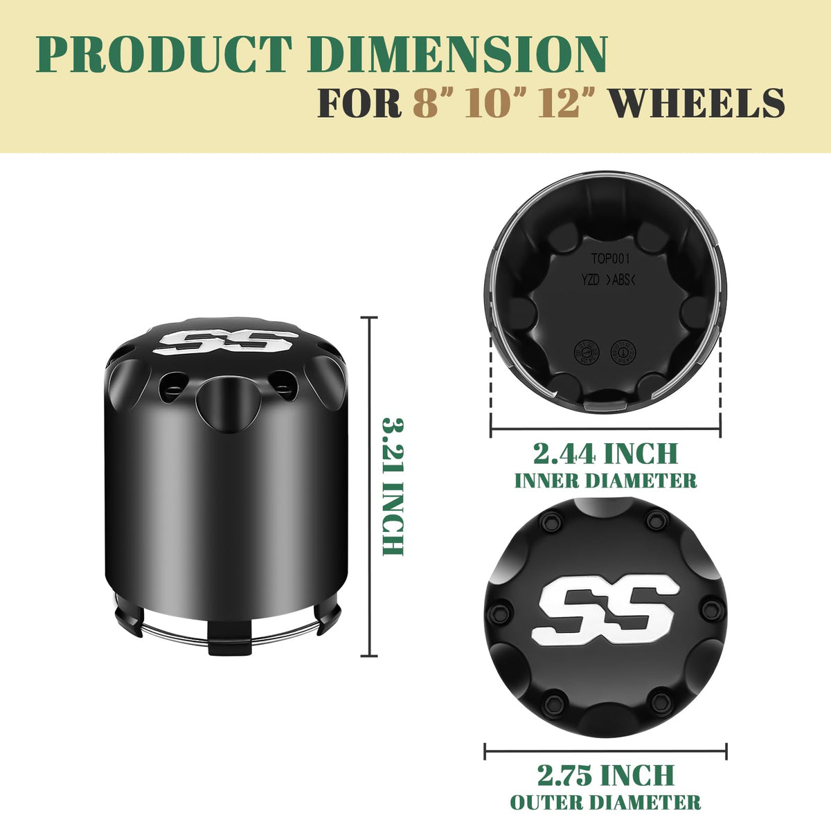 DRIVE UP cap compatible with Club Car, EZGO, Yamaha carts.