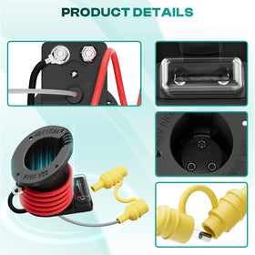Drive Up 48V charging port with fuse bar, clear installation note for durable setup.