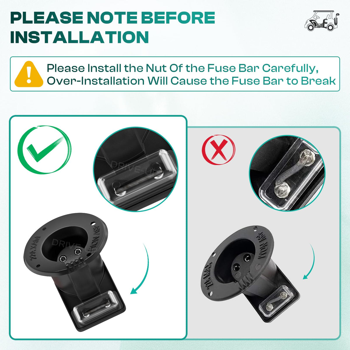 Drive Up DS charging port kit, OEM 101802101, simplifies golf cart repair workflow.