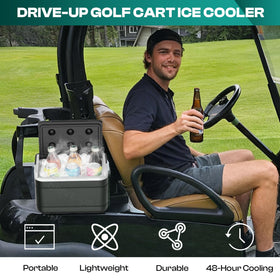 Drive Up cooler with integrated handle for simple on/off.