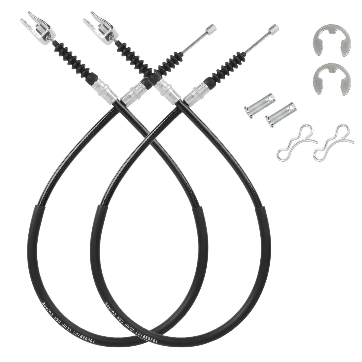 Drive Up Club Car DS brake cable, driver-side view, stainless steel core for lasting performance.