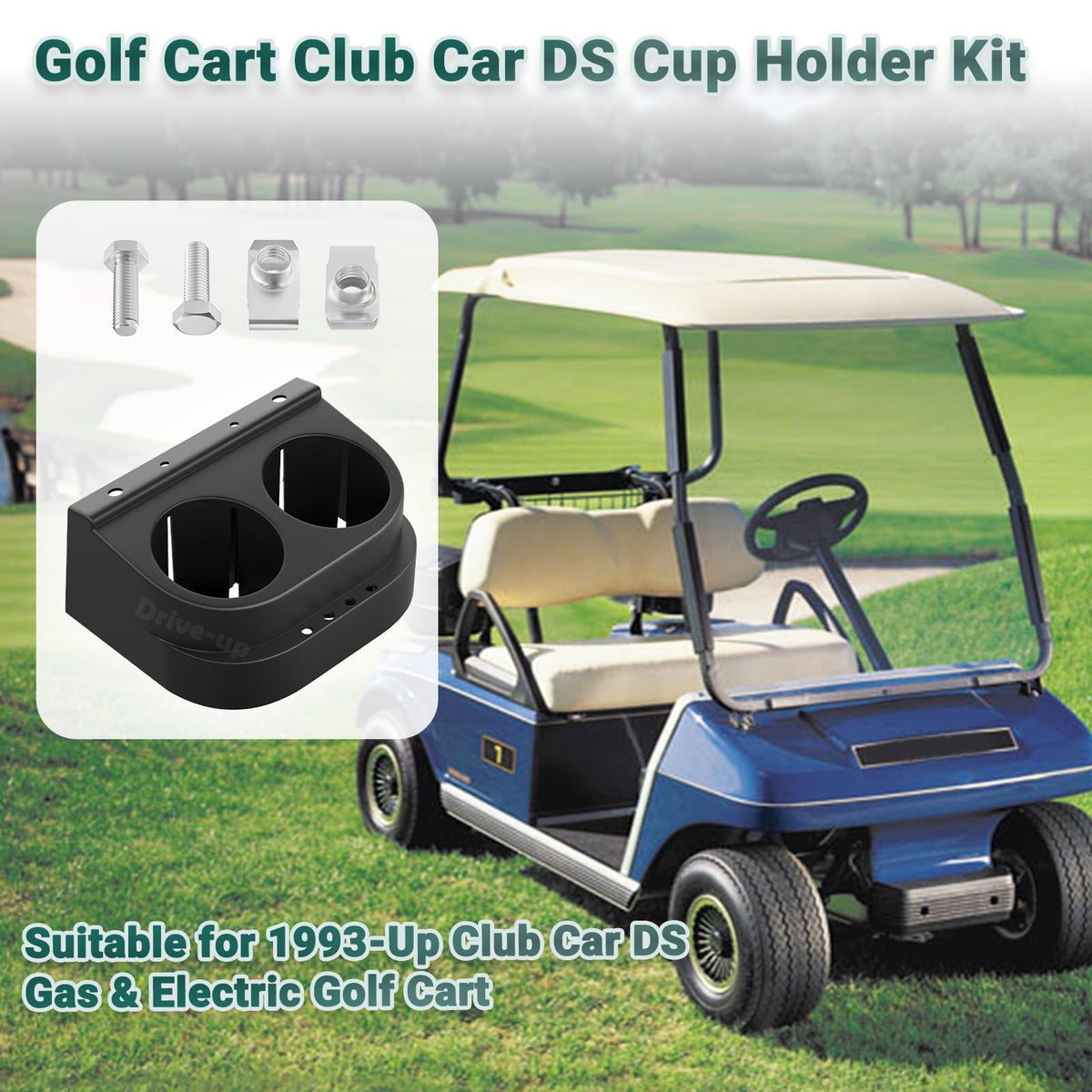 DRIVE UP Club Car DS cup holder kit compatible with OEM 1016811/101708301