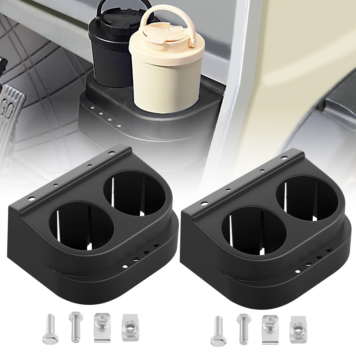 Drive Up Club Car DS dual cup holder pack includes two drink holders.