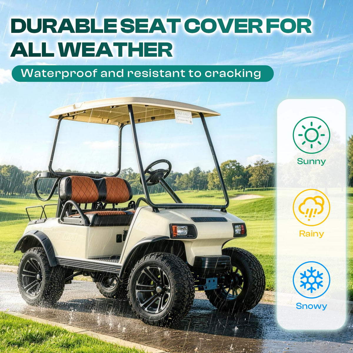 DRIVE UP Club Car DS front-seat cover protects OEM cushions