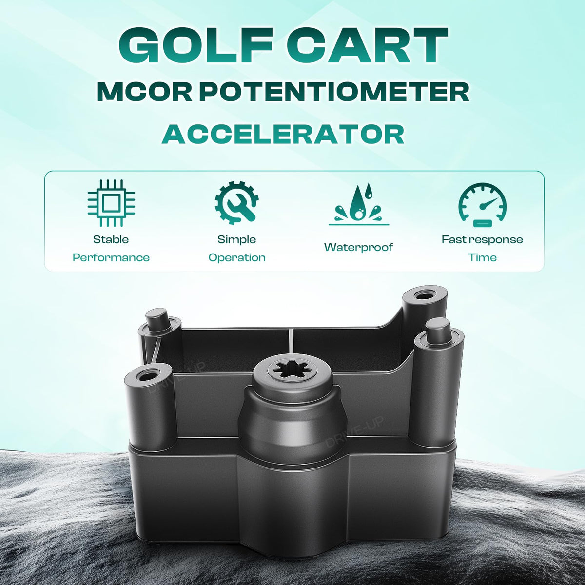 DRIVE UP Club Car DS MCOR controller image emphasizes precise signal transmission for smoother acceleration.
