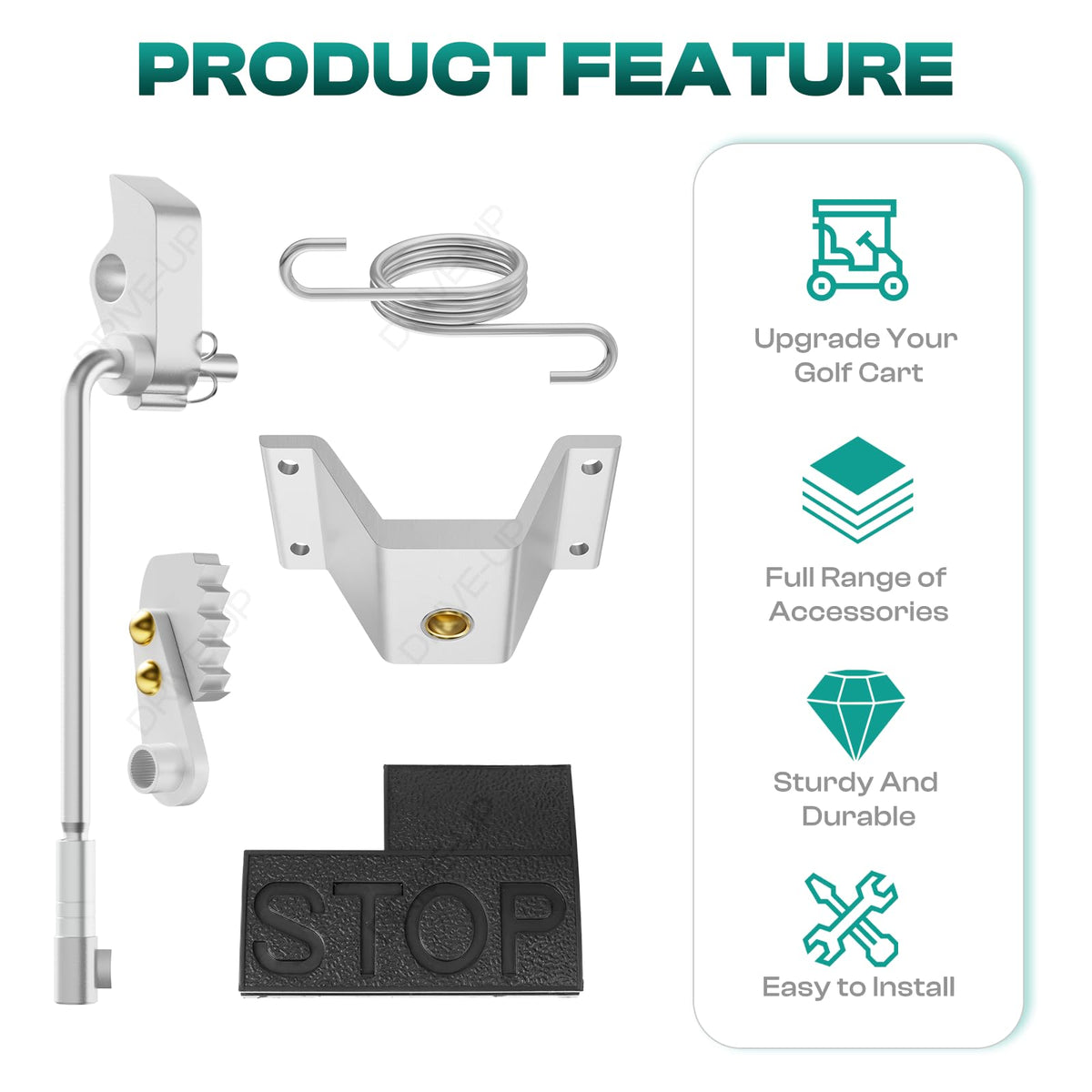 DRIVE UP parking brake latch kit for secure parking on DS carts.