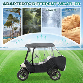 Drive Up Club Car enclosure rain and wind shield keeps your cart clean and ready.