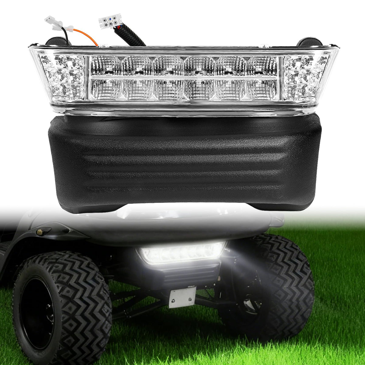 Drive Up Club Car Precedent LED head light front view for enhanced night visibility