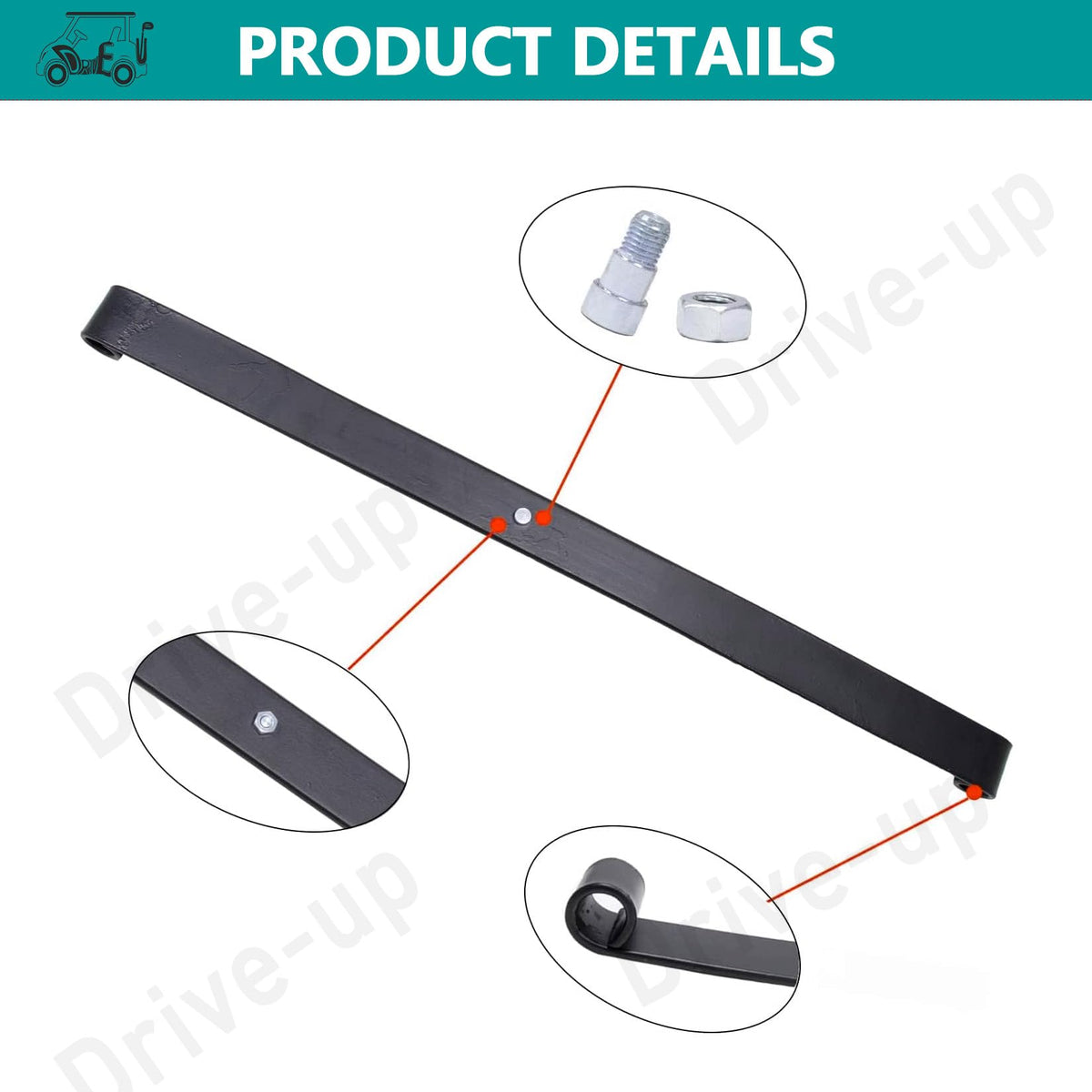 Drive Up Club Car Precedent Tempo Onward leaf spring kit image improves ride stability.