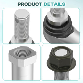 Drive Up ball joint detail on tie rod end showing robust materials.