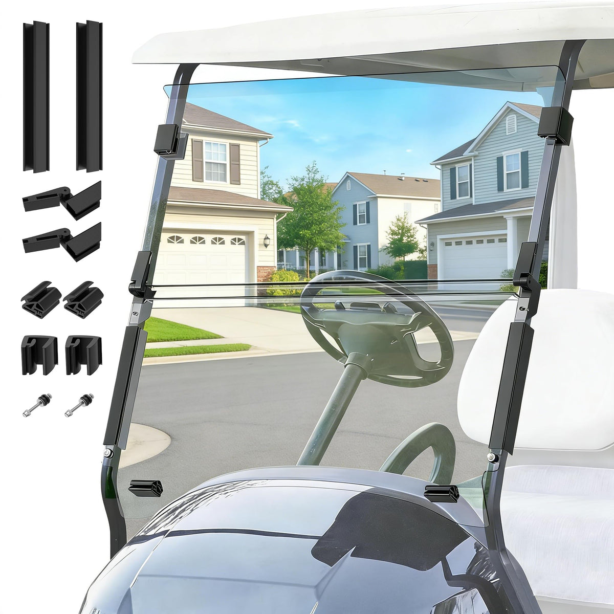 DRIVE UP Club Car windshield offers clear visibility for Precedent models.