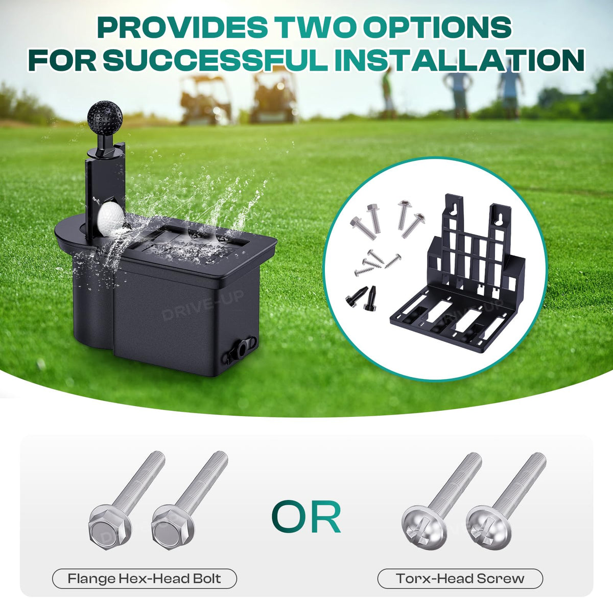 Drive Up club cleaner slot with bristles for deep cleaning club heads.