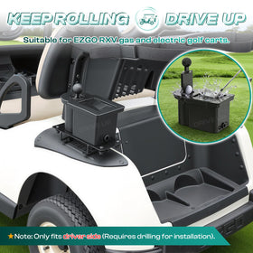 Drive Up club head cleaner shown with bristles for club washing.