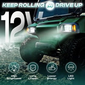 Drive Up Club Car DS headlight side view compact design