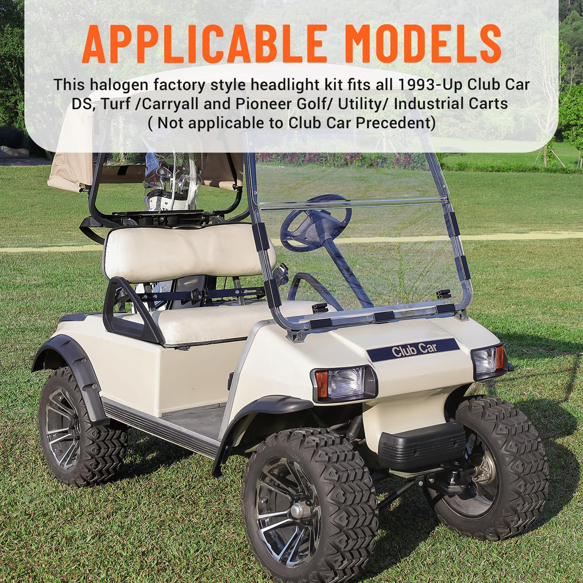 Drive Up compatibility coverage for 1993-Up Club Car DS and related carts.