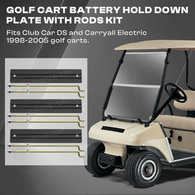 Drive Up compatible with Club Car DS Carryall models for secure battery mounting.